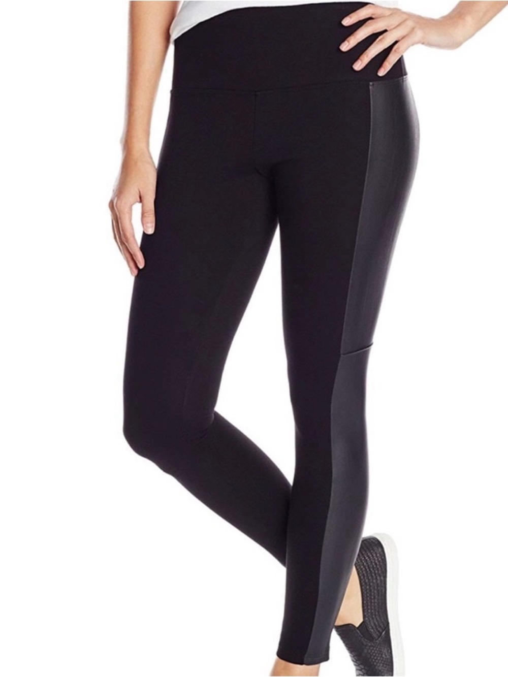 Lysse Black High-Waist Paneled Leggings